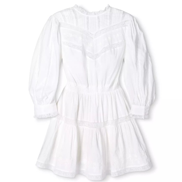 White LoveShackFancy Talulah Pintuck Yoke Dress - Picture 2 of 5